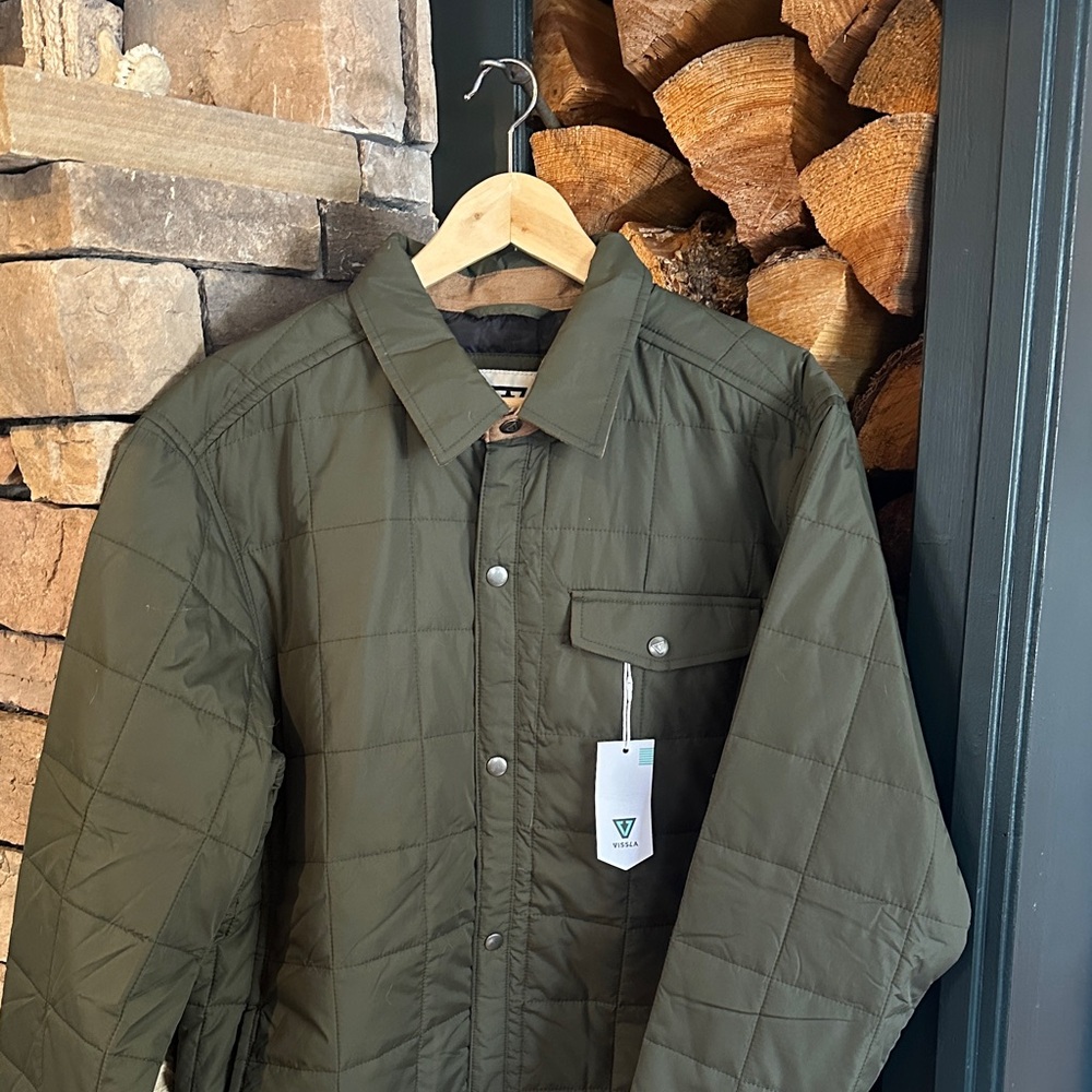 VISSLA Men's Quilted Jacket - Dark Green